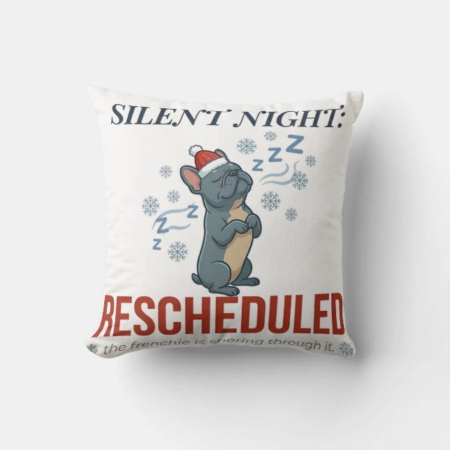 Coussin Décoration festive de Noël Frenchie endormi (Recto)