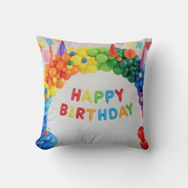 Coussin Décoration Joyeux Anniversaire (Recto)