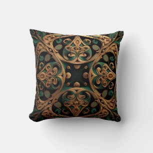 Coussin Décoration Motif en bronze vert