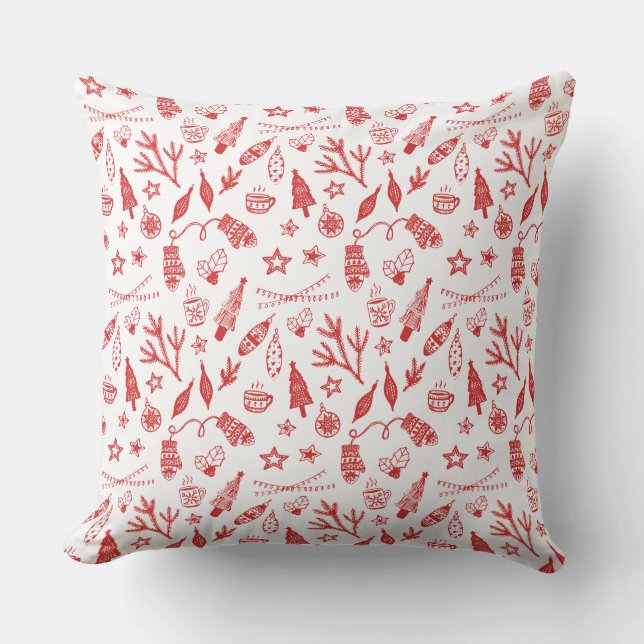 Coussin Décorations de Noël à la main (Recto)