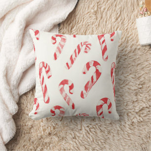 Coussin Décorations de Noël en bonbons canne à sucre rouge