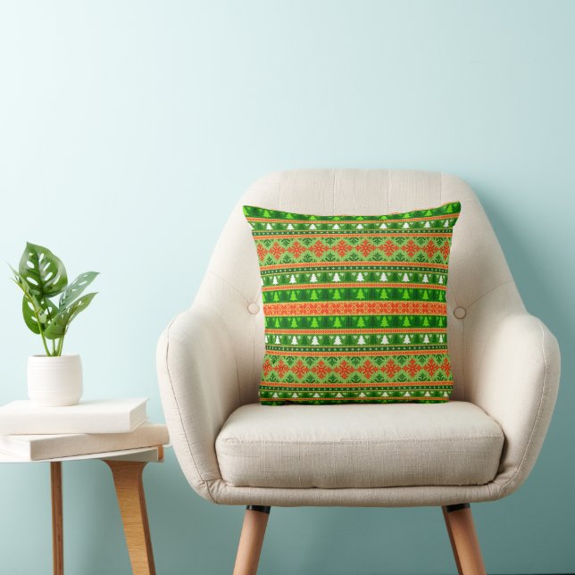 COUSSIN DÉCORATIONS DE NOËL VERT BLANC ROUGE POUR SAPIN DE (Chaise)