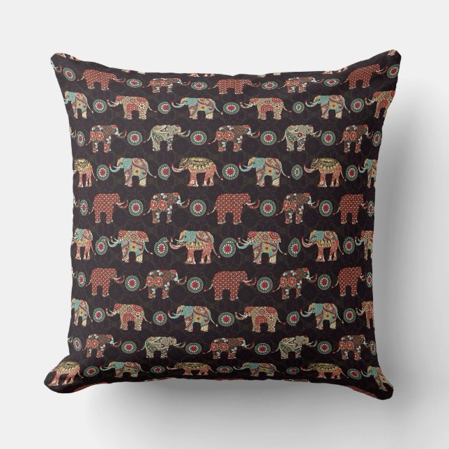 Coussin Decorative Elephant Pattern Pillow Cover (Recto)