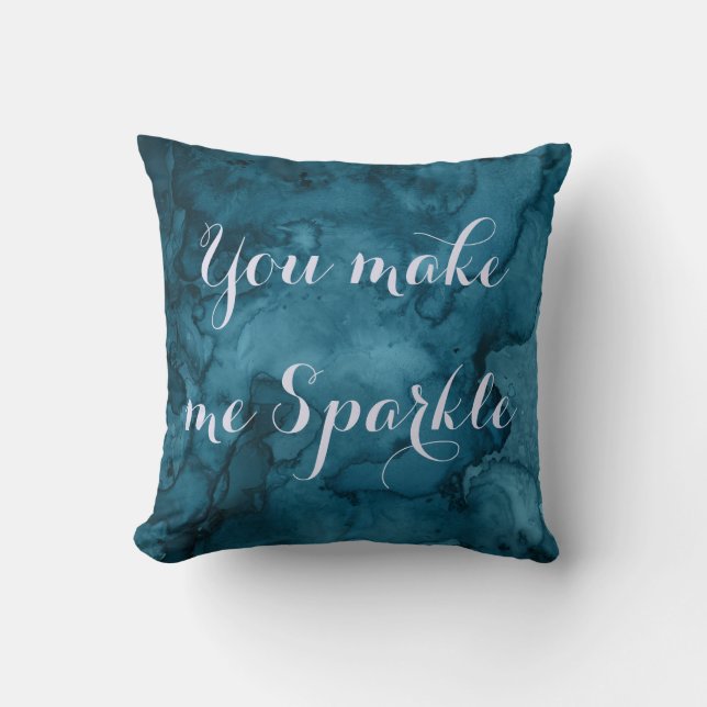 Coussin décorative en marbre bleu. (Recto)