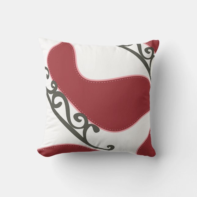 Coussin décorative Motif rouge/blanc (Recto)