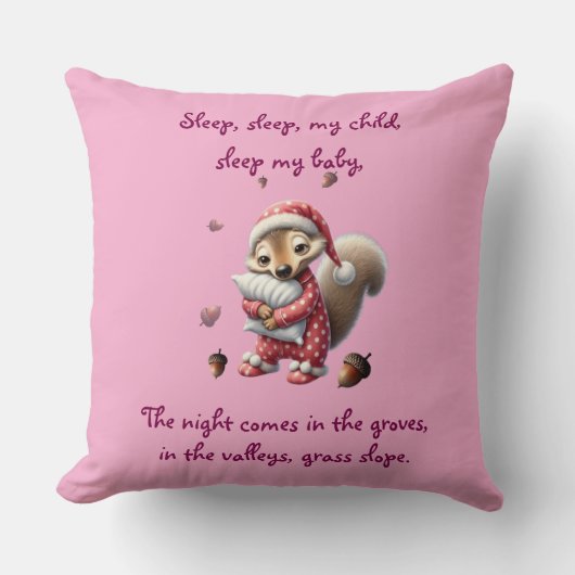 Coussin décorative pour enfants avec écureuil de b (Recto)