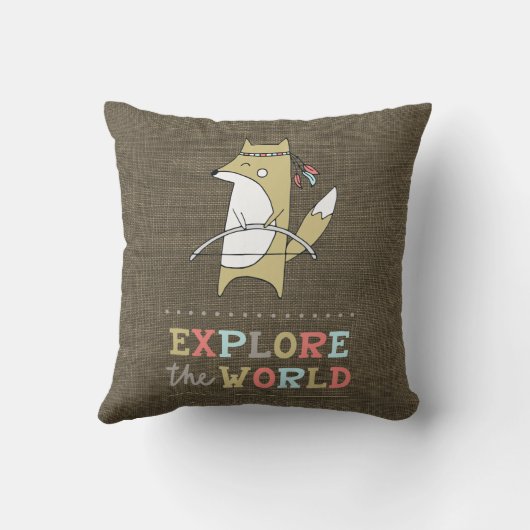 Coussin Découvrez le monde Boho Fox enfants (Verso)