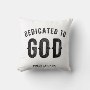 COUSSIN DÉDIÉ À DIEU COOL PERSONNALISABLE NOIR TEXTE