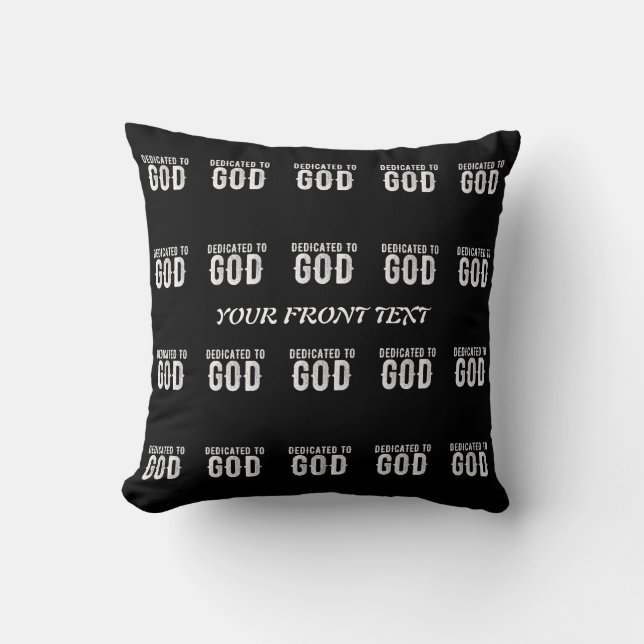 COUSSIN DÉDIÉ À DIEU COOL PERSONNALISABLE TEXTE BLANC (Recto)