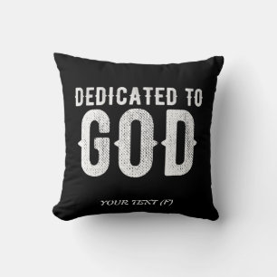 COUSSIN DÉDIÉ À DIEU COOL PERSONNALISABLE TEXTE BLANC