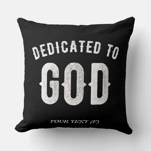 COUSSIN DÉDIÉ À DIEU PERSONNALISABLE COOL TEXTE BLANC (Recto)