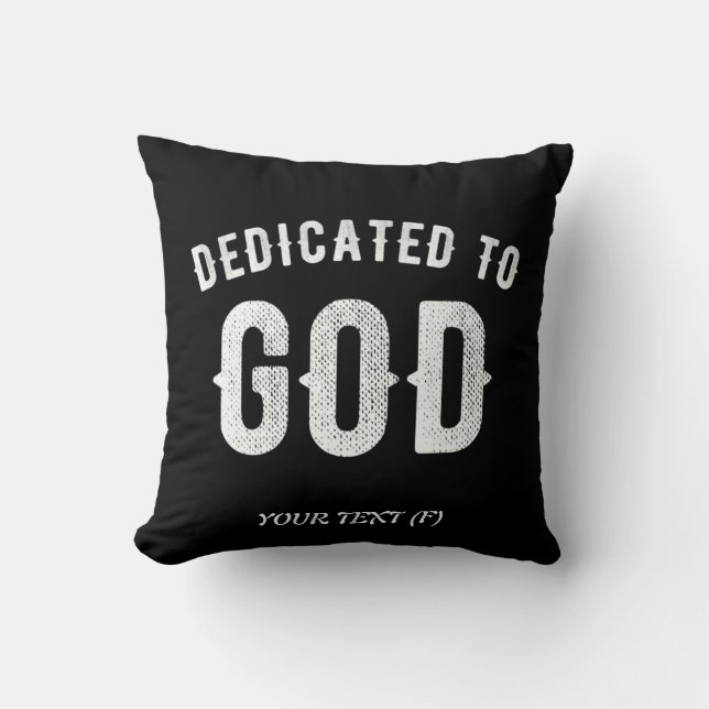 COUSSIN DÉDIÉ À DIEU PERSONNALISABLE COOL TEXTE BLANC (Recto)