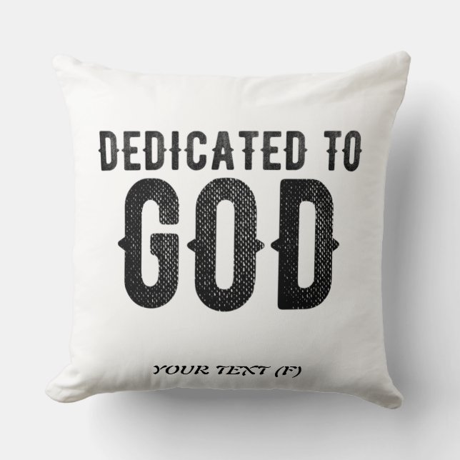 COUSSIN DÉDIÉ À DIEU PERSONNALISABLE COOL TEXTE NOIR (Recto)