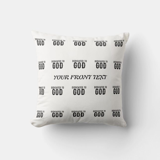 COUSSIN DÉDIÉ À DIEU PERSONNALISABLE COOL TEXTE NOIR (Recto)