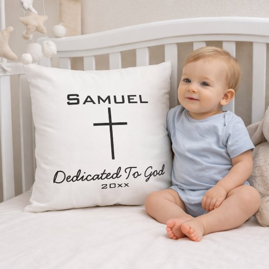 Coussin Dédié à Dieu Présentation d'enfant Croix
