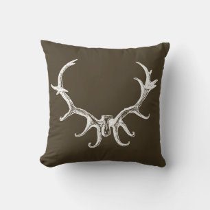 Coussin Deer Antler Stag Brown Retro Charme Antlers