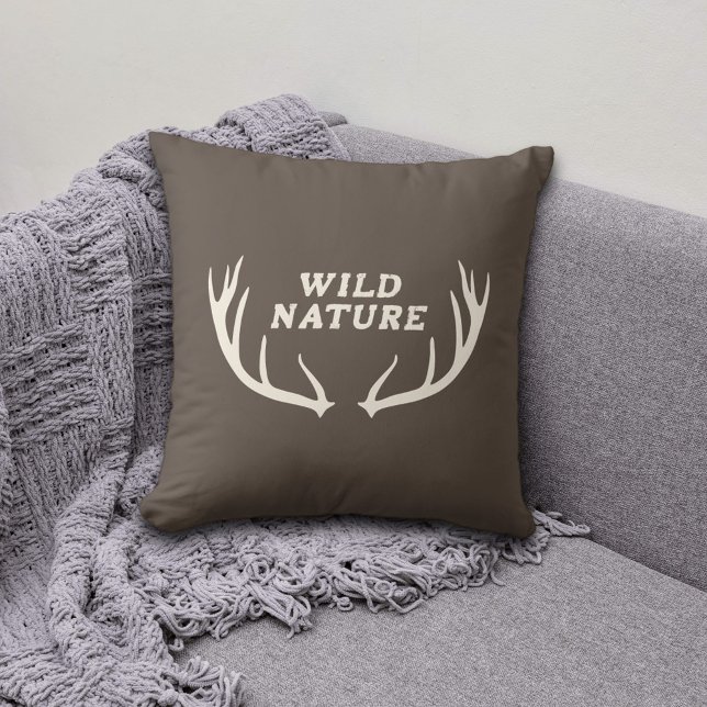 Coussin Deer Antlers & Wild Nature (Deer Antlers & Wild Nature Pillow)