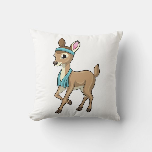 Coussin Deer at Fitness with Towel (Recto)
