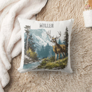 Coussin Deer Nature Throw Pillow