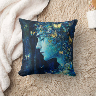 Coussin Déesse de la Forêt Enchantée avec Papillons (7)