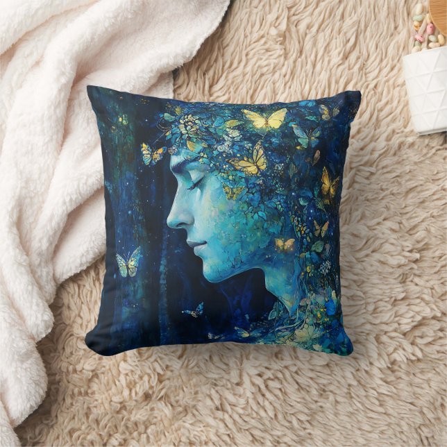 Coussin Déesse de la Forêt Enchantée avec Papillons (7) (Couverture)
