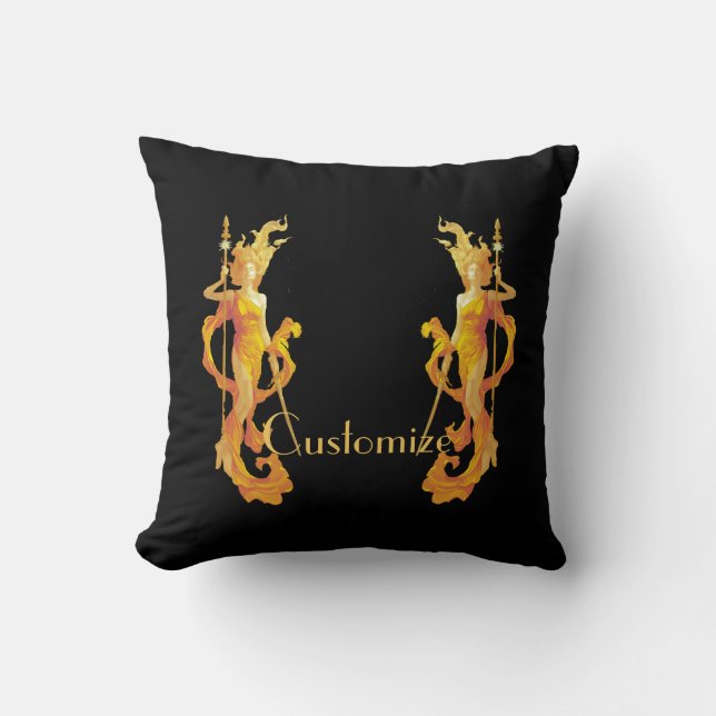 Coussin Déesse guerrière d'or Thunder_Cove (Recto)