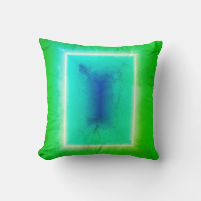 Coussin d'effet néon de porte turquoise vert (Recto)