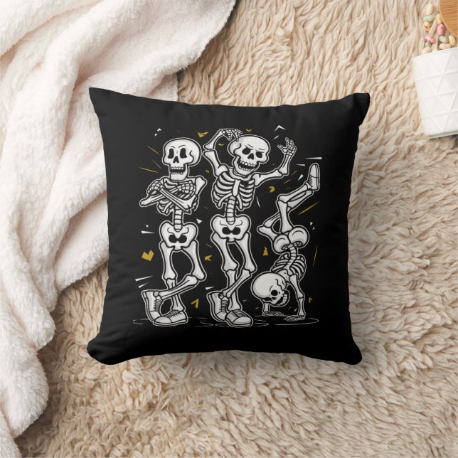 Coussin Défi de danse de squelettes dansants Halloween  (Couverture)