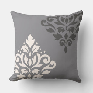 Coussin Défiler Damask Art I Cream & Gris