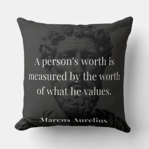 Coussin Définir une valeur : Marcus Aurelius sur les valeu