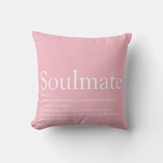Coussin Définition d'âme sœur Rose Féminin Romantique Mode (Recto)