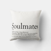 Coussin Définition de Âmes Soeurs Personnalisée Noir et Bl (Verso)