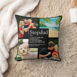 Coussin Définition de beau-père personnalisée 4 photos noi