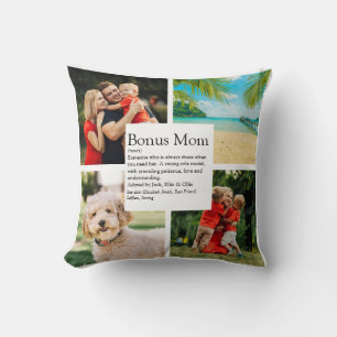 Coussin Définition de Bonus Maman personnalisée 4 Photos