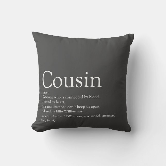 Coussin Définition de cousin préféré à tout jamais Fun (Recto)