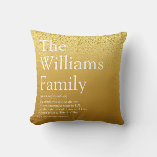 Coussin Définition de famille Paillettes dorées Glamour Mo