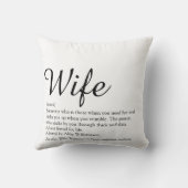 Coussin Définition de femme mariée chic en noir et blanc S (Verso)