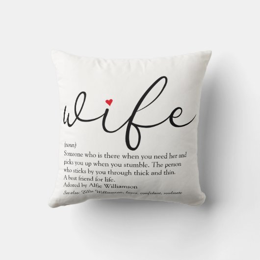 Coussin Définition De Femme Moderne Élégante Script Person (Verso)