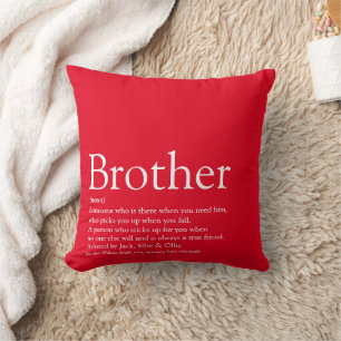 Coussin Définition de Fun Modern Red Cool Best Brother Eve