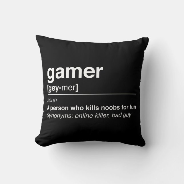 Coussin Définition de Gamer (Recto)