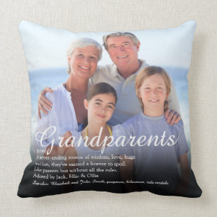 Coussin Définition de grands-parents Citation Photo Grande