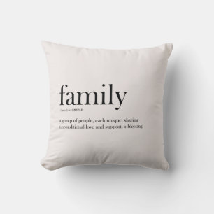 Coussin Définition de la famille, typographie, moderne, te
