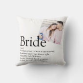 Coussin Définition de la mariée Photo de la douche nuptial (Verso)