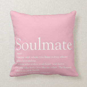 Coussin Définition de l'âme Fille rose romantique moderne