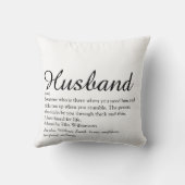 Coussin Définition de mari amusant noir et blanc moderne  (Verso)