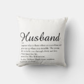 Coussin Définition de mari amusant noir et blanc moderne  (Recto)