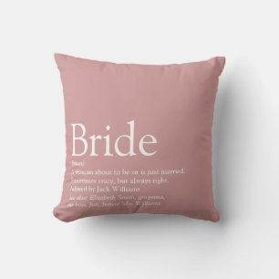 Coussin Définition de mariée Baby Shower Rose Poussiéreuse