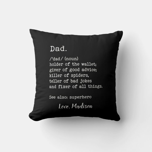 Coussin Définition de papa Cadeau de Fête des pères person (Recto)