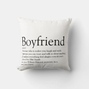 Coussin Définition de Petit Ami Personnalisée