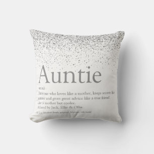 Coussin Définition de Tante Élégante Argent Paillettes Coo